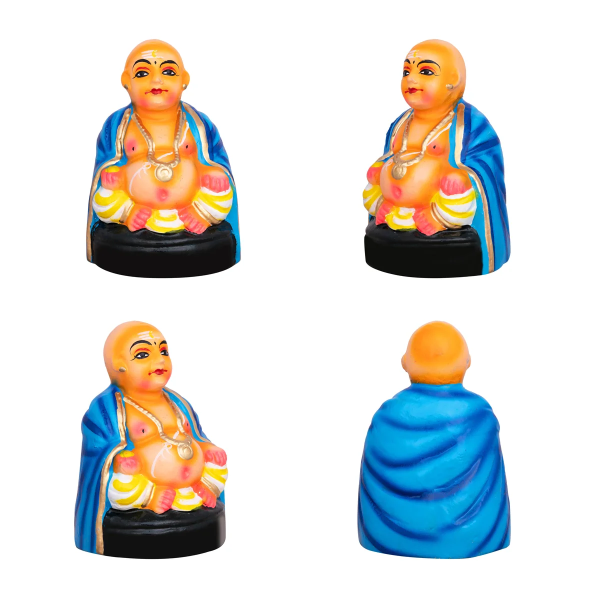 Thatha Patti Clay Golu Bommai Pair - 6 X 4 Inches | Navaratri Golu Gombe/ Giri Golu Doll/ Navratri Decor - Image 2
