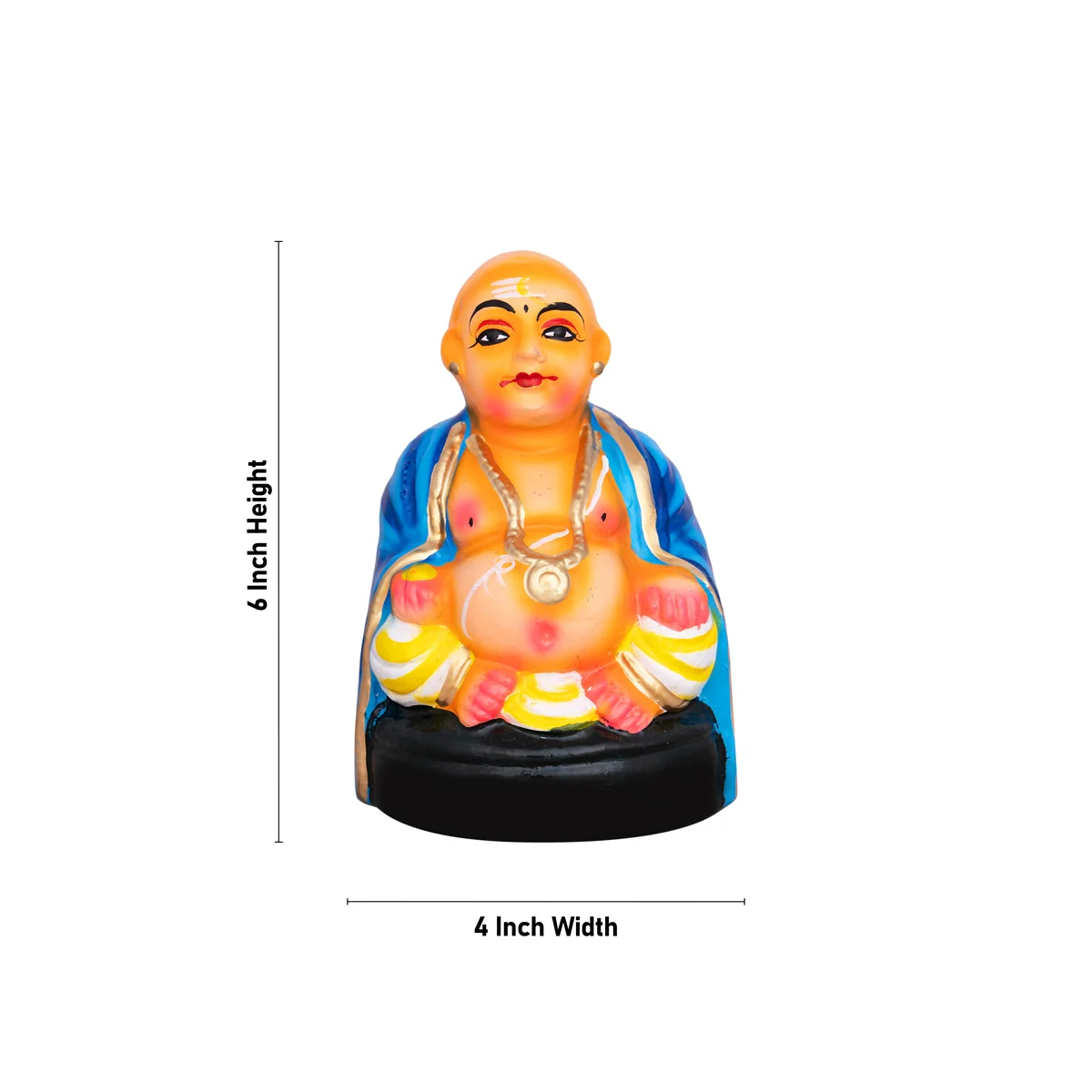 Thatha Patti Clay Golu Bommai Pair - 6 X 4 Inches | Navaratri Golu Gombe/ Giri Golu Doll/ Navratri Decor - Image 4