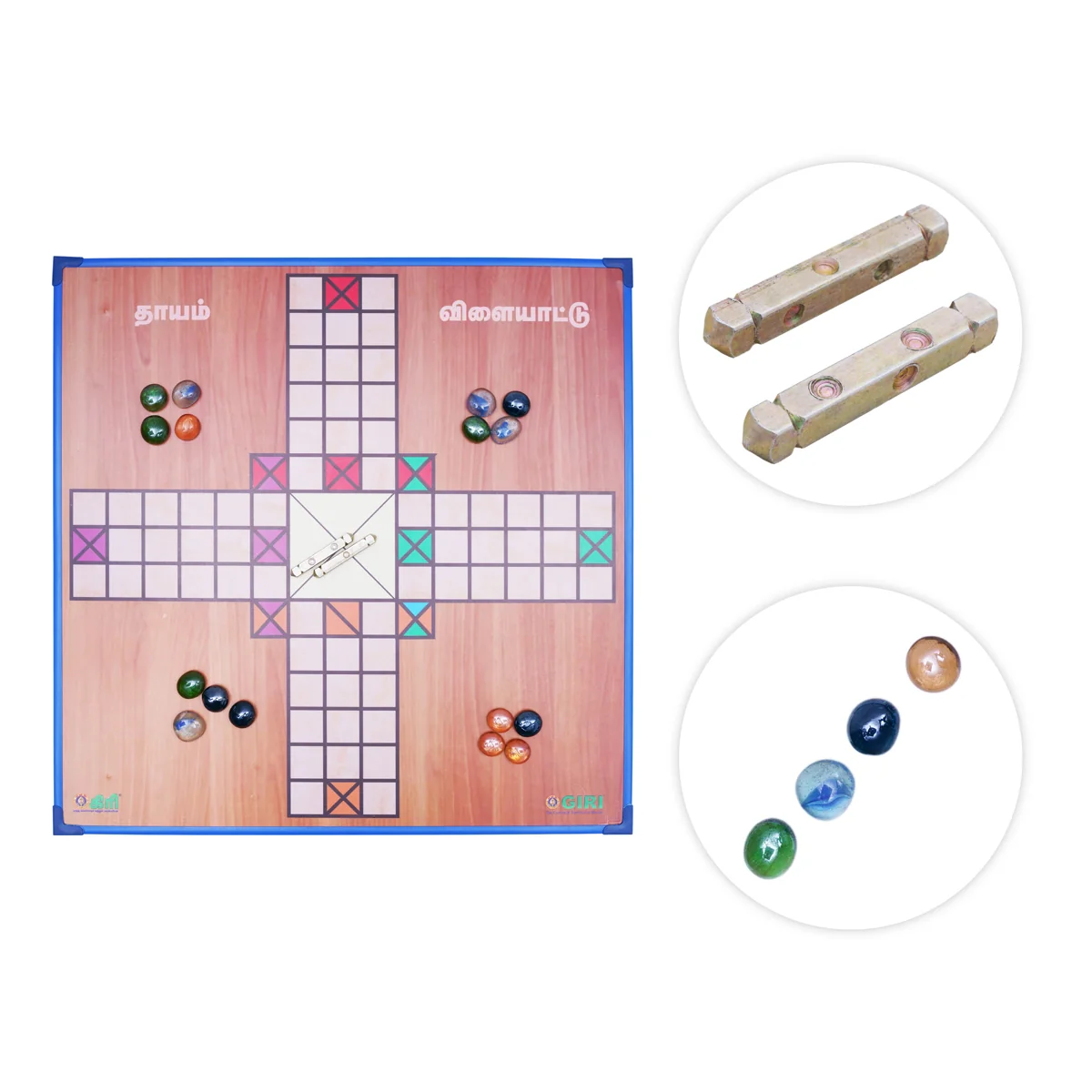 Thayam Game Board - 18 x 18 Inches | Pagade Game/ Chowka Bara Game/ Thayam Kattai With Thayam Board Game - Image 3