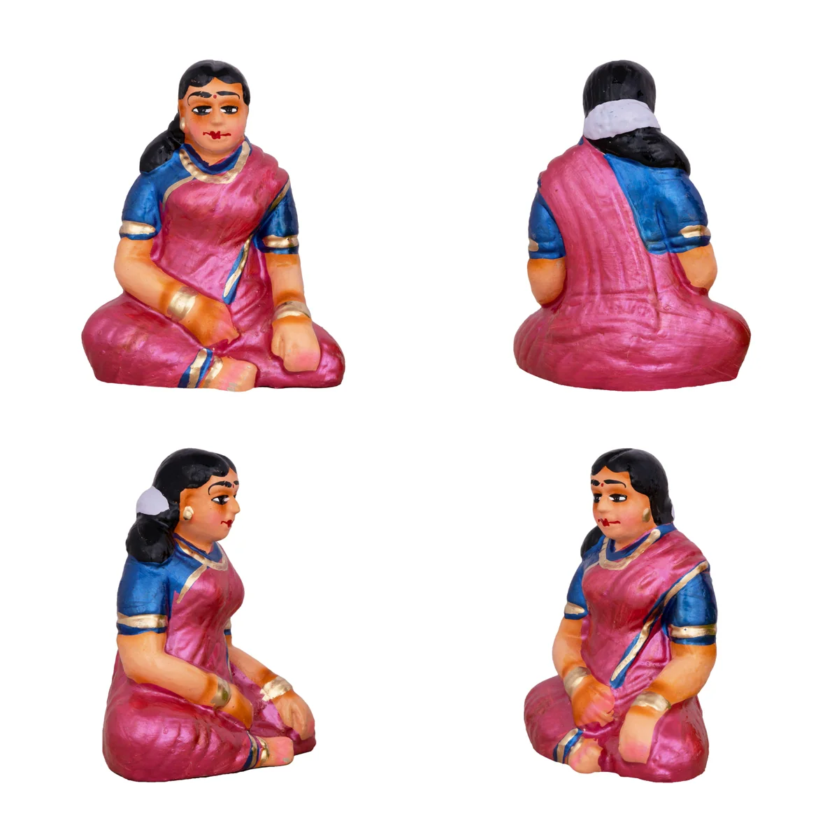 Thayam Game Clay Golu Bommai Set - 5 X 4 Inches | Navaratri Golu Gombe/ Giri Golu Doll/ Navratri Decor - Image 2