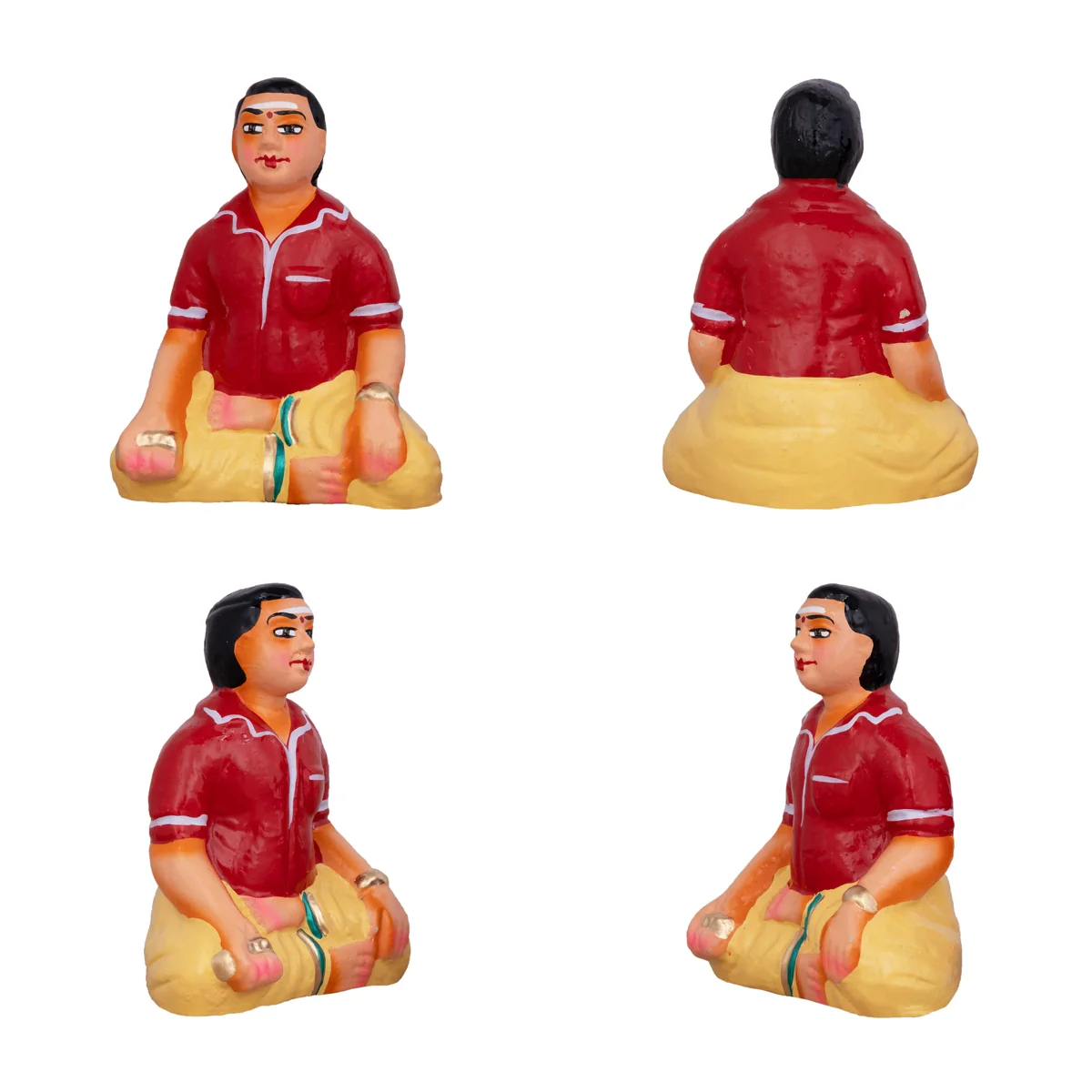 Thayam Game Clay Golu Bommai Set - 5 X 4 Inches | Navaratri Golu Gombe/ Giri Golu Doll/ Navratri Decor - Image 4