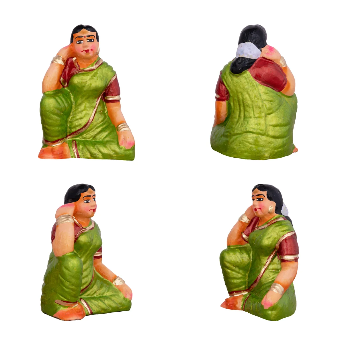 Thayam Game Clay Golu Bommai Set - 5 X 4 Inches | Navaratri Golu Gombe/ Giri Golu Doll/ Navratri Decor - Image 5