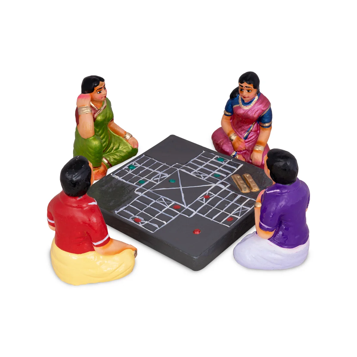 Thayam Game Clay Golu Bommai Set - 5 X 4 Inches | Navaratri Golu Gombe/ Giri Golu Doll/ Navratri Decor - Image 6