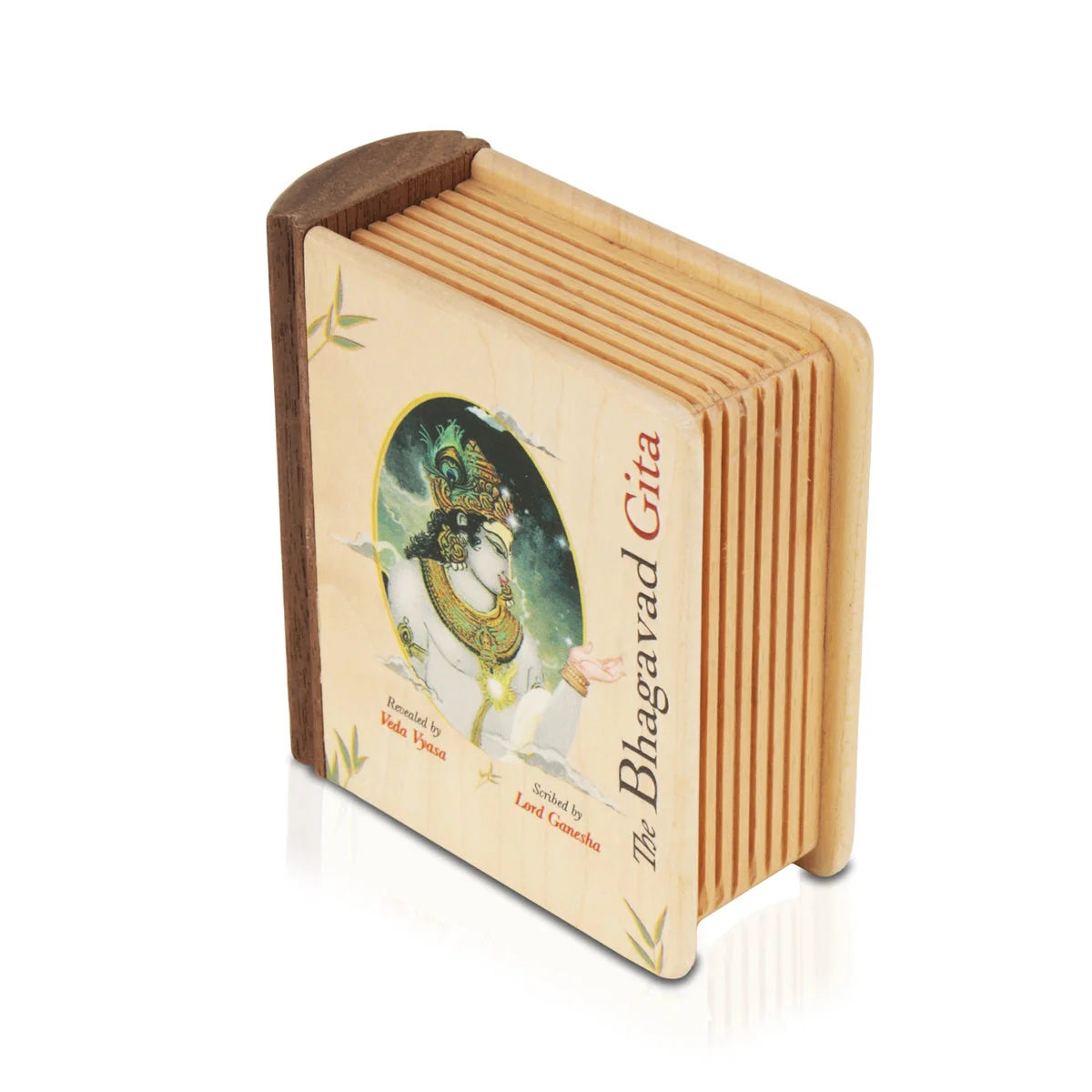 The Bhagavad Gita - Wooden Edition - English | by Veda Vyasa/ Hindu Holy Book A8 Size - Image 3