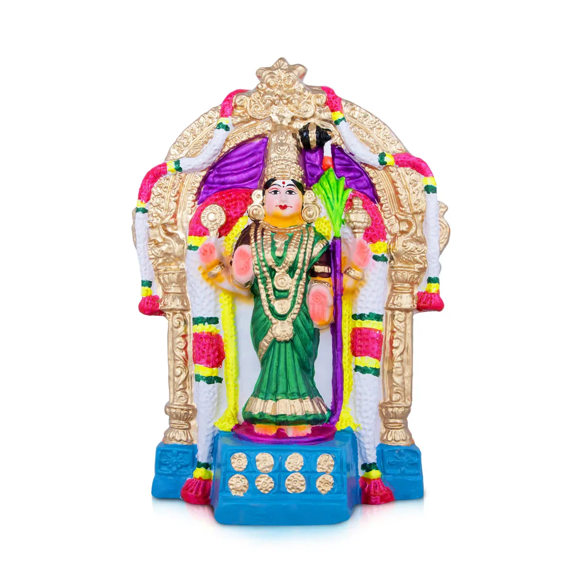 Thirukadaiyur Abirami Clay Golu Bommai - 18 x 11 Inches | Giri Golu Doll/ Navaratri Golu Bomma/Gombe/Bommai - Image 2