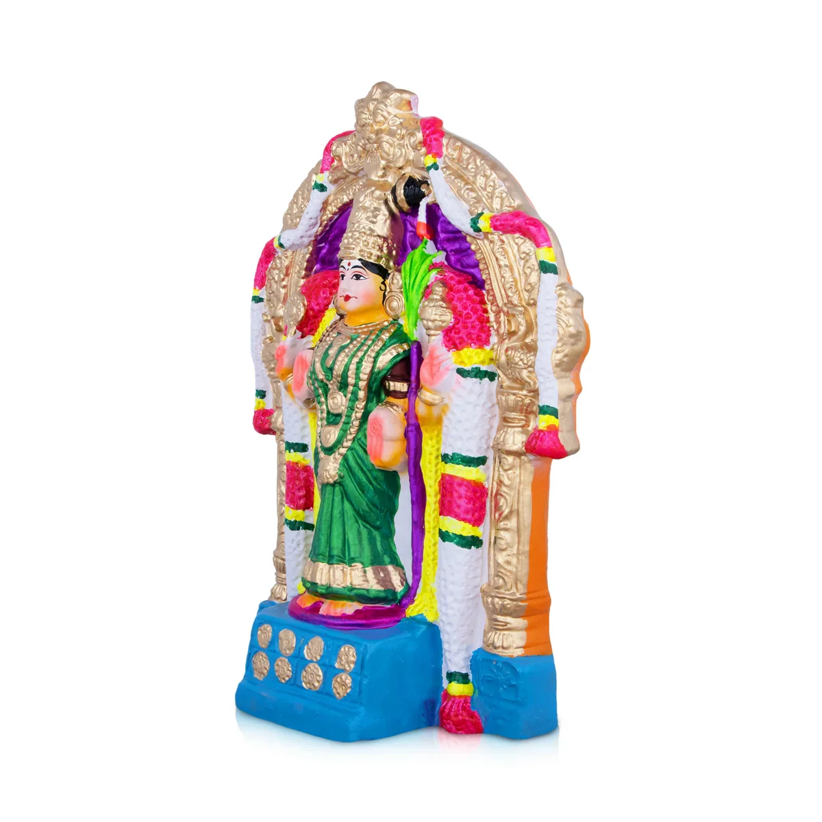 Thirukadaiyur Abirami Clay Golu Bommai - 18 x 11 Inches | Giri Golu Doll/ Navaratri Golu Bomma/Gombe/Bommai - Image 3