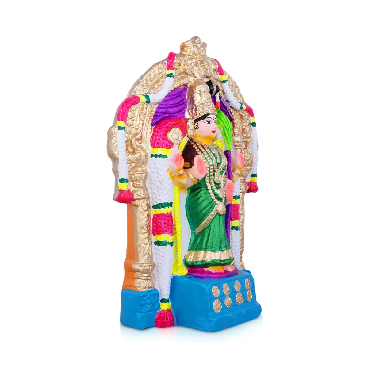 Thirukadaiyur Abirami Clay Golu Bommai - 18 x 11 Inches | Giri Golu Doll/ Navaratri Golu Bomma/Gombe/Bommai - Image 4