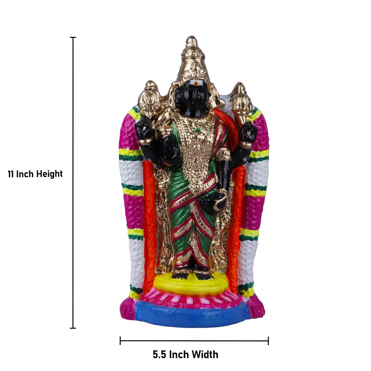 Thirukarukavur Karparatchambigai Clay Golu Bommai - 11 x 5.5 Inches | Giri Golu Doll/ Navaratri Golu Bomma - Image 5