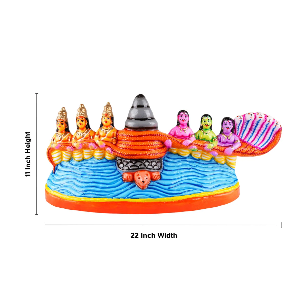 Thiruparkadal Clay Golu Bommai Set - 11 x 22 Inches | Giri Golu Doll/ Gombe/ Navaratri Golu Bomma - Image 8