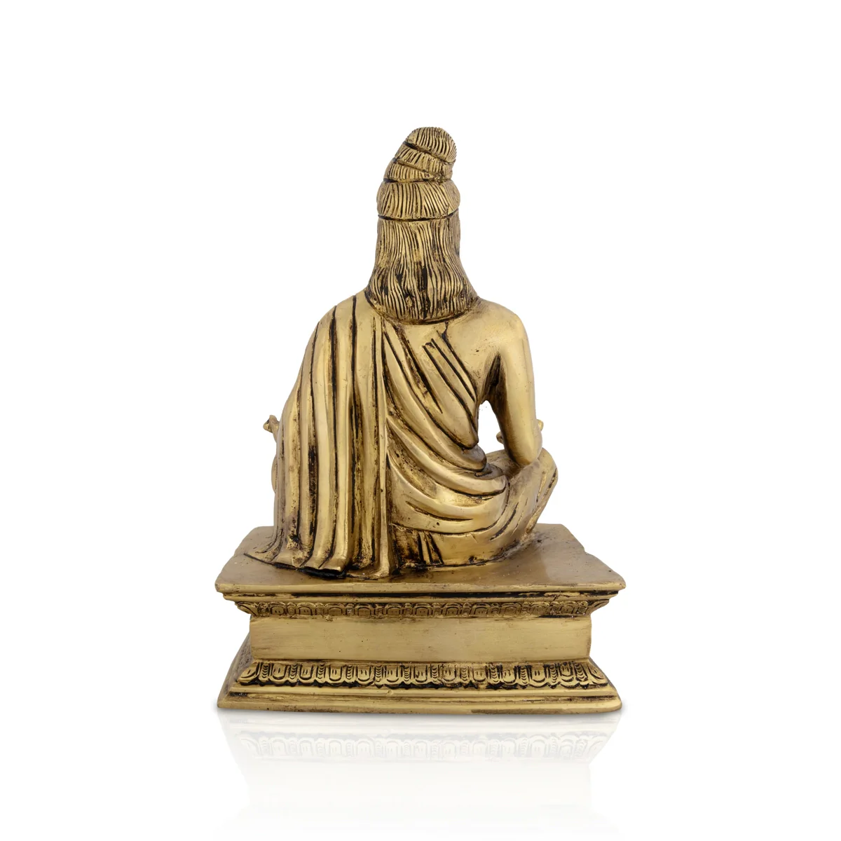Thiruvalluvar Statue Sitting On Base - 8.5 x 6 Inches | Thiruvalluvar Silai/ Antique Brass Idol for Home - Image 4