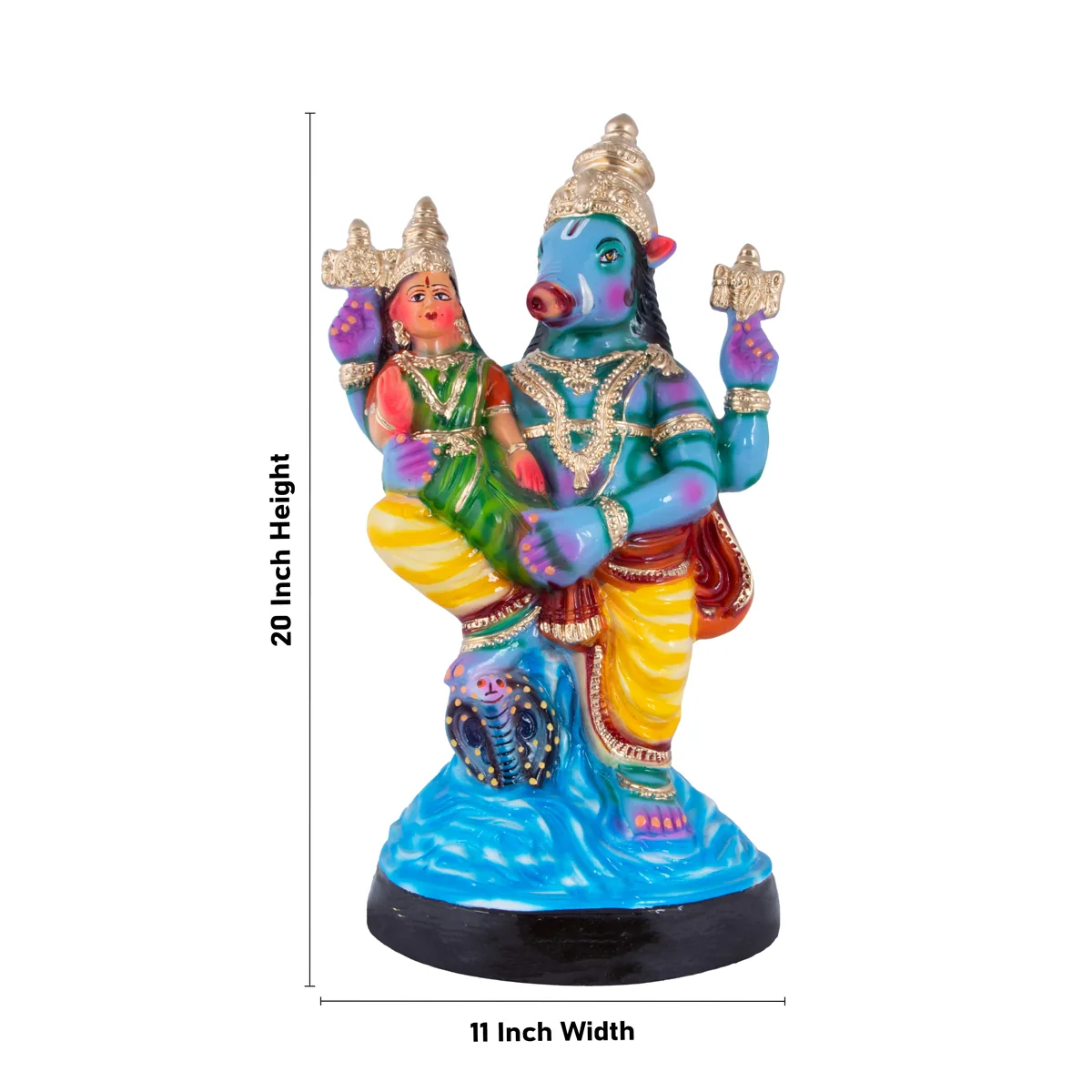 Thiruvidanthai Perumal Paper Mache Golu Bommai - 20 x 11 Inches | Giri Golu Doll/ Navaratri Golu Bomma/Gombe - Image 2