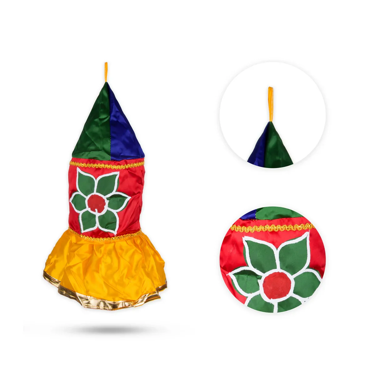 Thombai Set - 5 Feet | 2 Pcs/ Satin Cloth Temple Thombai/ Thombai for Temple Decoration - Image 3