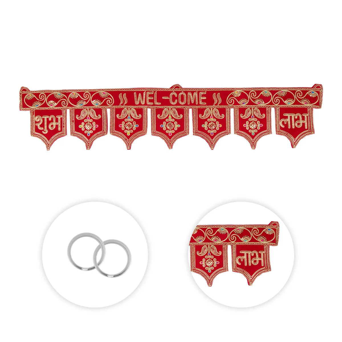 Thoran - 38.5 Inches | Artificial Toran/ Velvet Door Toran/ Bandanwar for Home Decor - Image 3