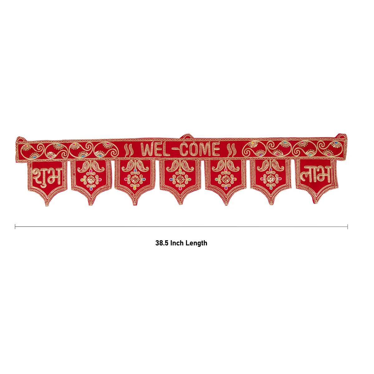 Thoran - 38.5 Inches | Artificial Toran/ Velvet Door Toran/ Bandanwar for Home Decor - Image 4