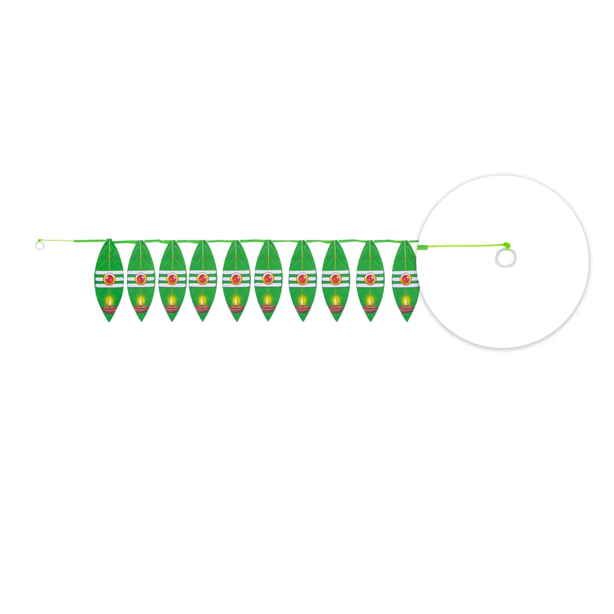 Thoranam - 27 Inches | Tube Bandhanwar/ Green Leaf Toran for Home Decor - Image 4