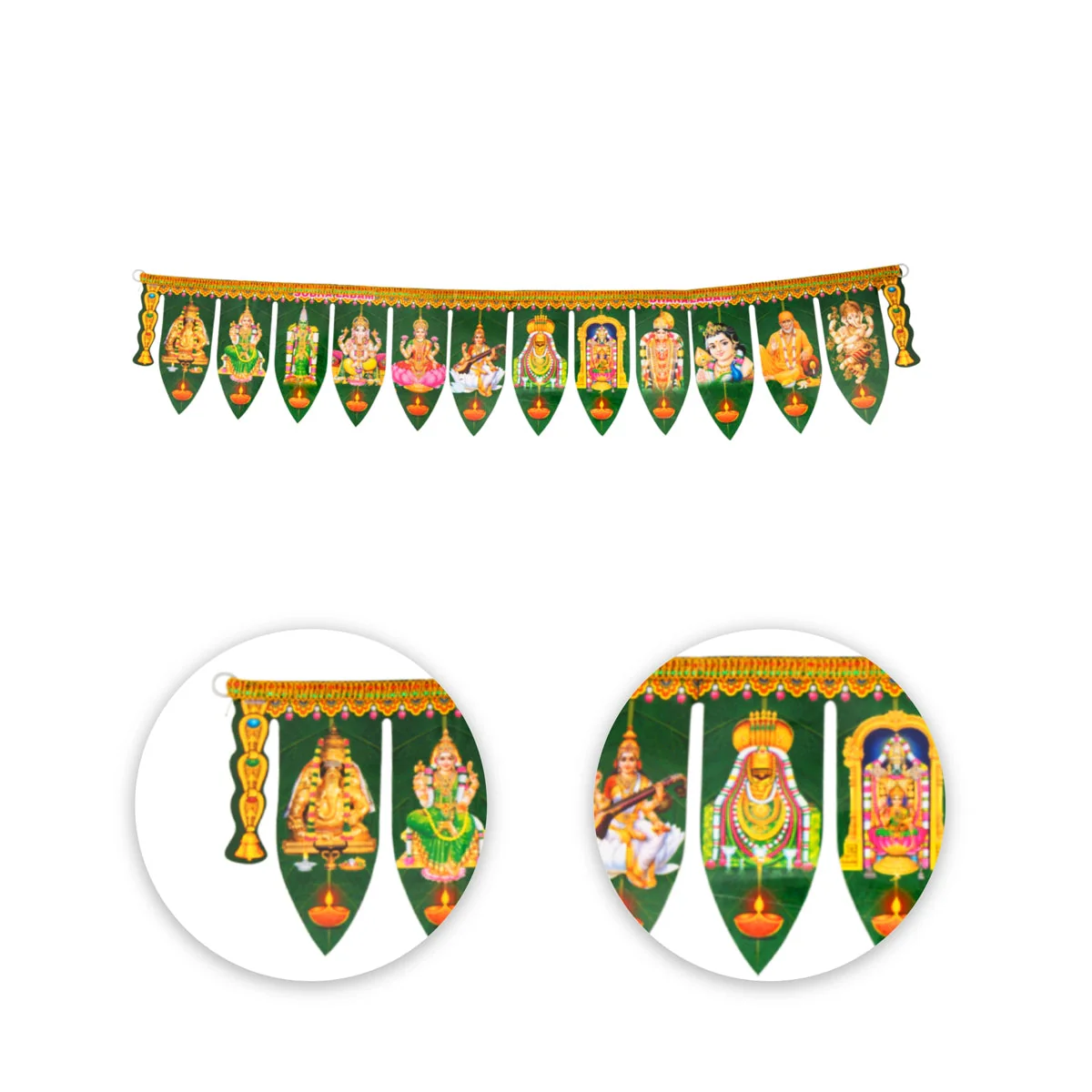 Thoranam - 6.5 x 34 Inches | Plastic Bandhanwar/ Green Leaf Toran for Door Decor - Image 4