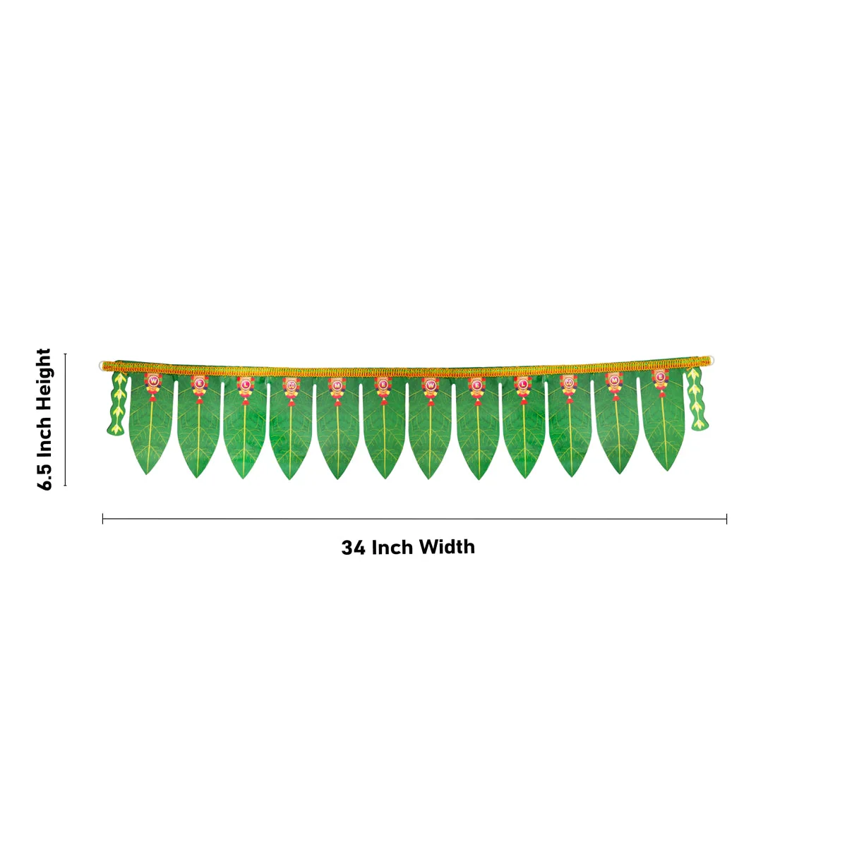 Thoranam - 6.5 x 34 Inches | Plastic Bandhanwar/ Green Leaf Toran for Door Decor - Image 6