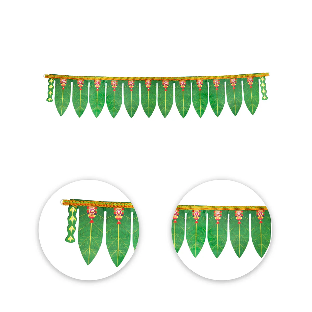 Thoranam - 6.5 x 34 Inches | Plastic Bandhanwar/ Green Leaf Toran for Door Decor - Image 7