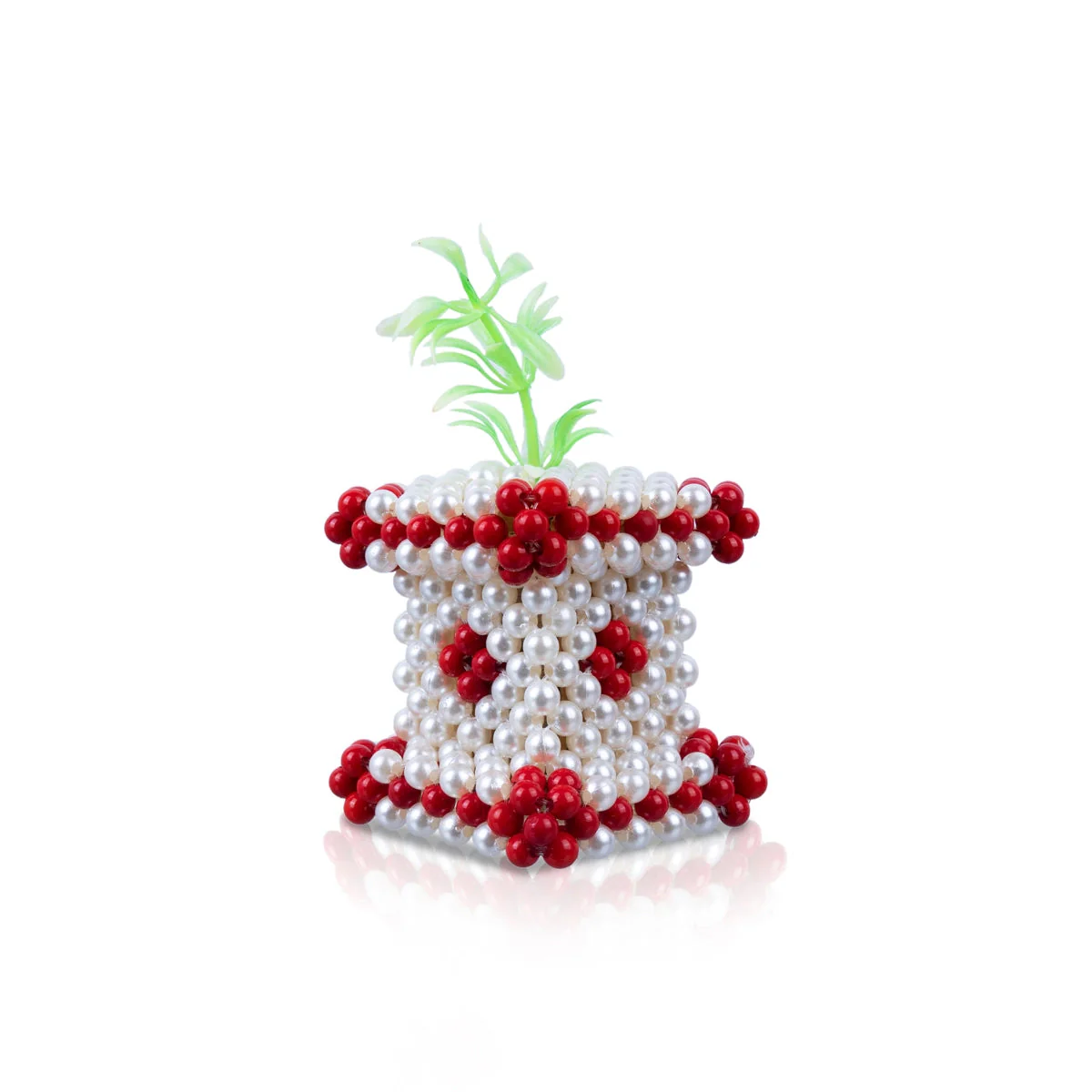 Thulasi Maadam - 4 x 2 Inches | Decorative Tulasi Maadam/ Moti Beads Design Tulasi Vrindavan for Home Decor - Image 3
