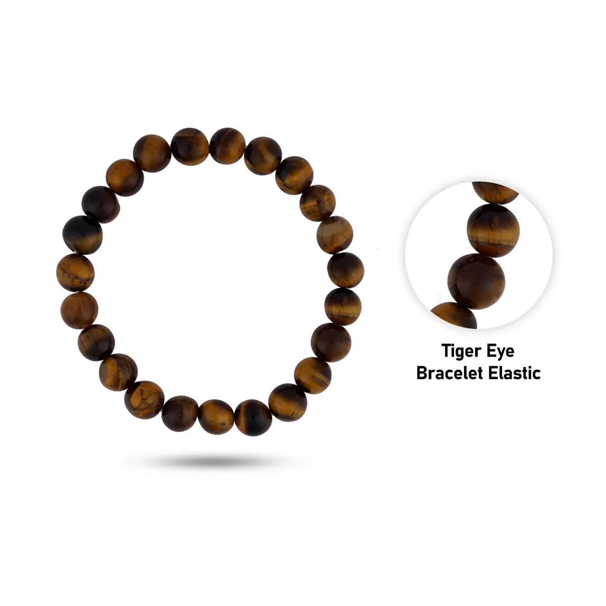 Tiger Eye Bracelet - 2.5 Inches | Elastic Gemstone Bracelet/ Crystal Jewellery for Men & Women - Image 2