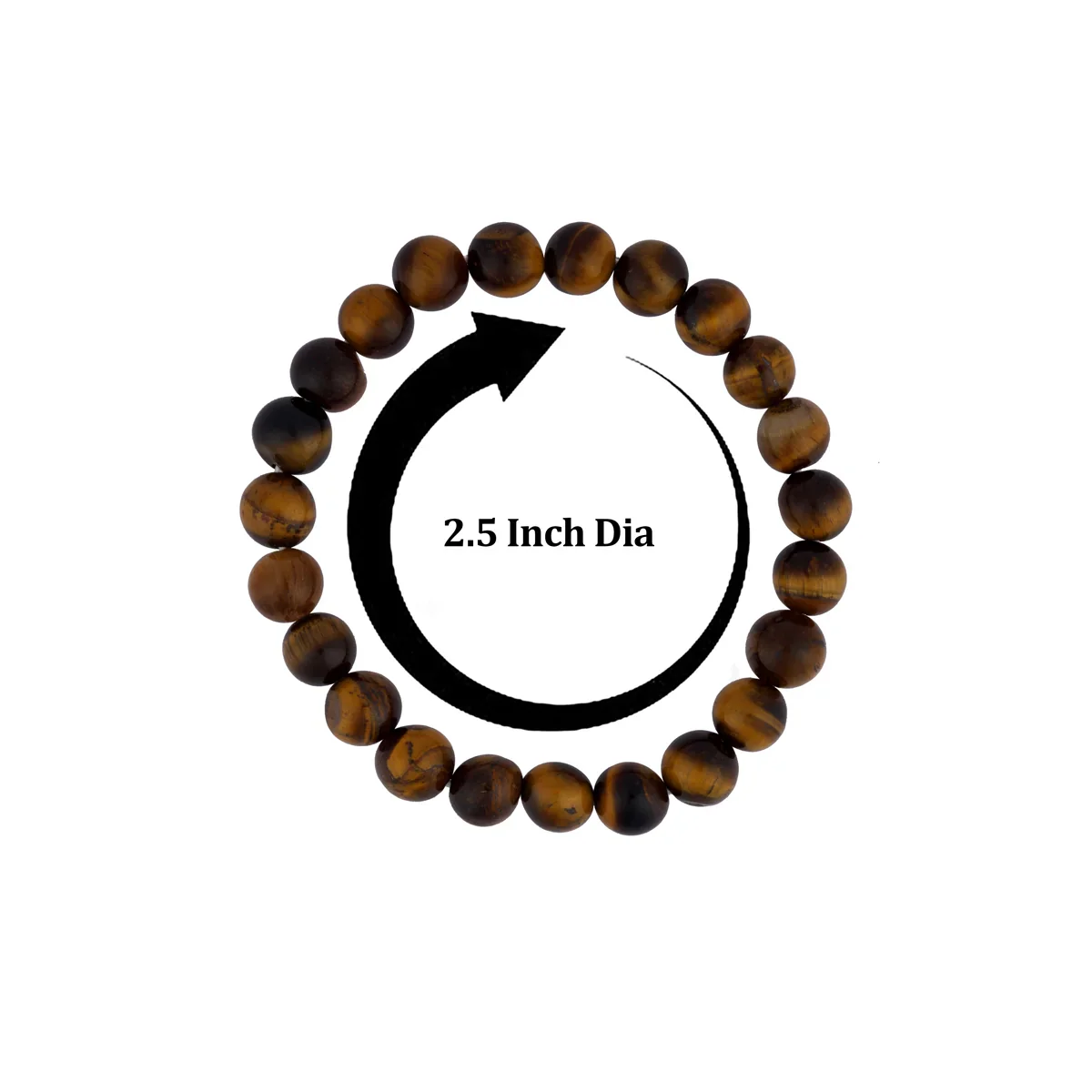 Tiger Eye Bracelet - 2.5 Inches | Elastic Gemstone Bracelet/ Crystal Jewellery for Men & Women - Image 3