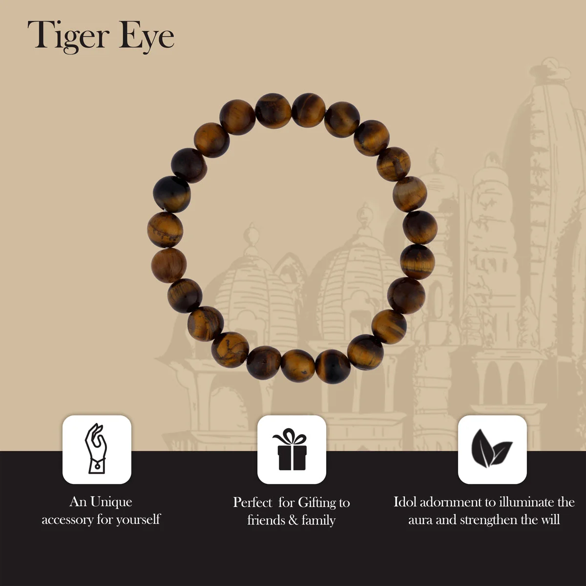 Tiger Eye Bracelet - 2.5 Inches | Gemstone Bracelet/ Crystal Jewellery for Men & Women - Image 4