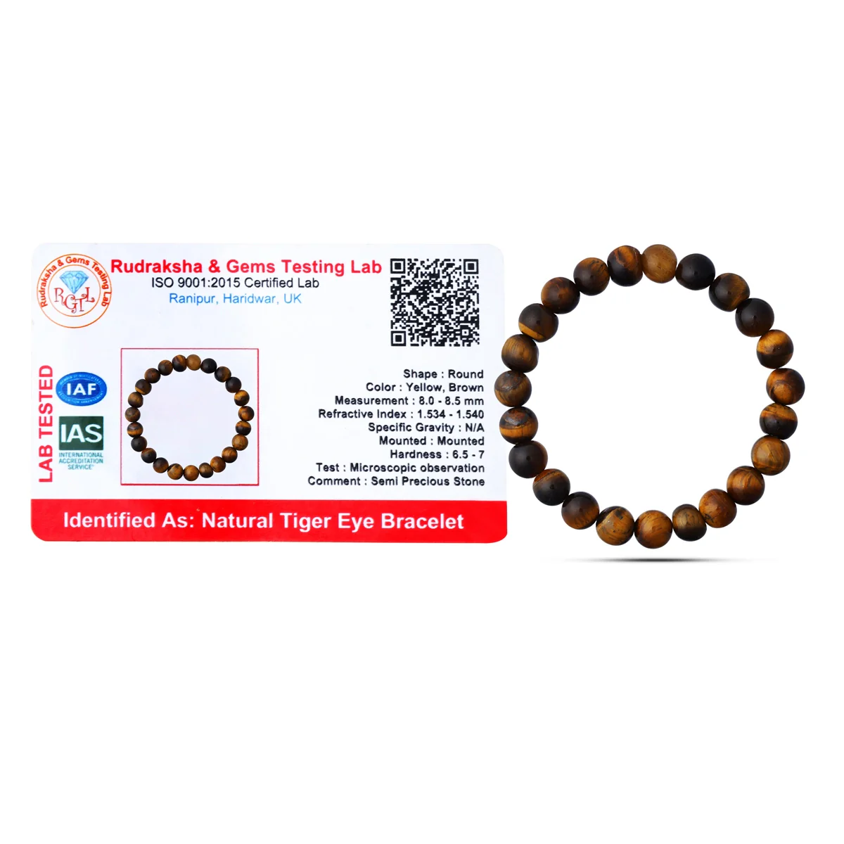Tiger Eye Bracelet - 2.5 Inches | Gemstone Bracelet/ Crystal Jewellery for Men & Women - Image 4