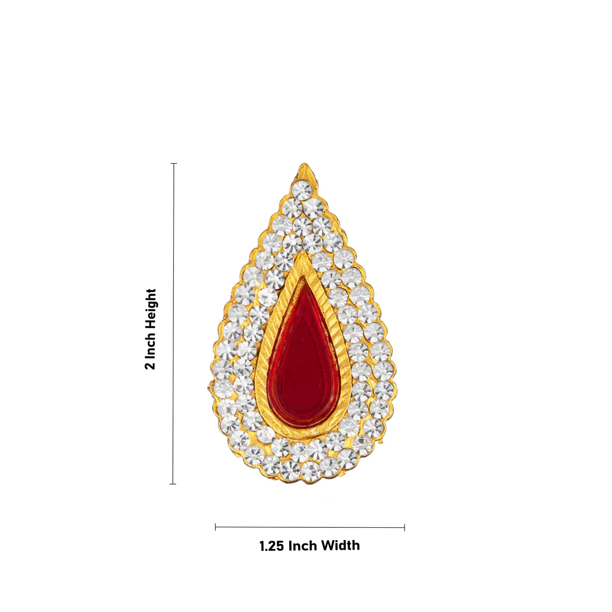 Stone Tilak - 2 x 1.25 Inches | Amman Pottu/ Stone Bindi/ Stone Pottu for Deity - Image 2