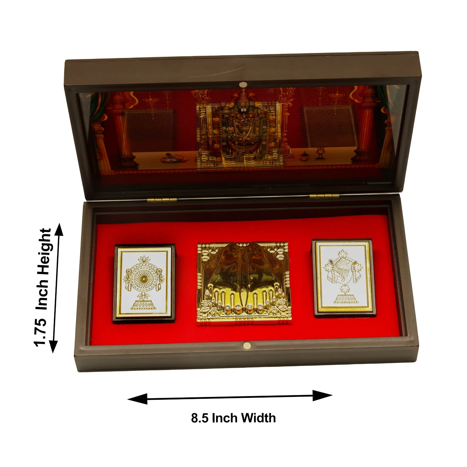 Tirupati Balaji Murti Design Pooja Box - 1.75 X 8.5 X 5 Inches | Charan Paduka Box/ Puja Box For Pooja And Gifting - Image 4
