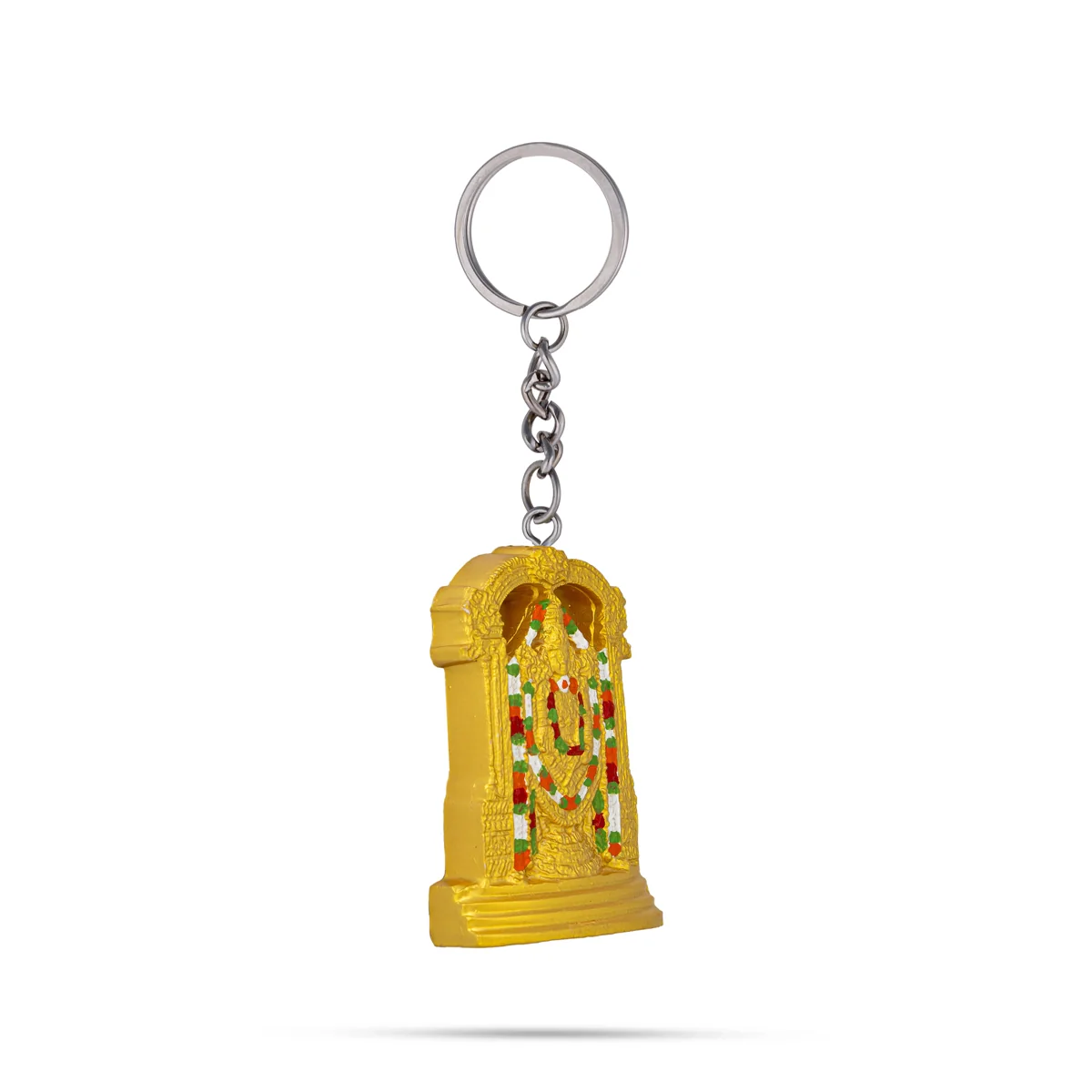 Tirupati Balaji Murti Design Key Chain- 2.25 x 1.25 Inch | Gold Polish Key Ring/ Key Holder For Gifting & Bike - Image 5