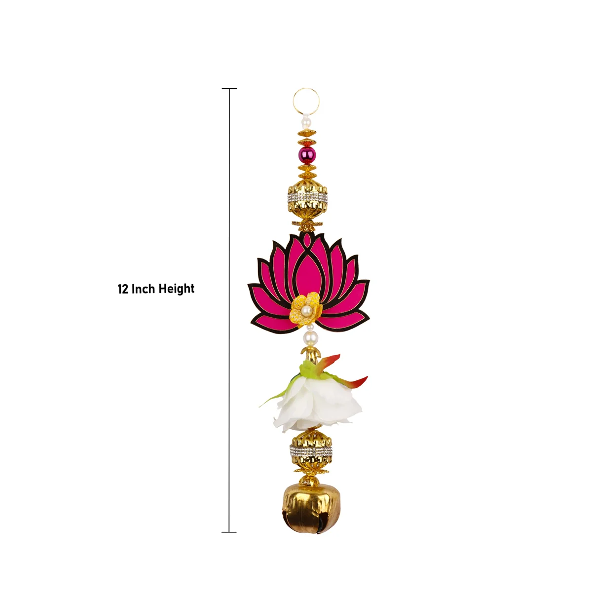 Toran Set - 12 Inches | 2 Pcs/ Door Hanging/ Lotus Design Wall Hanging/ Side Thoranam Set for Home - Image 3