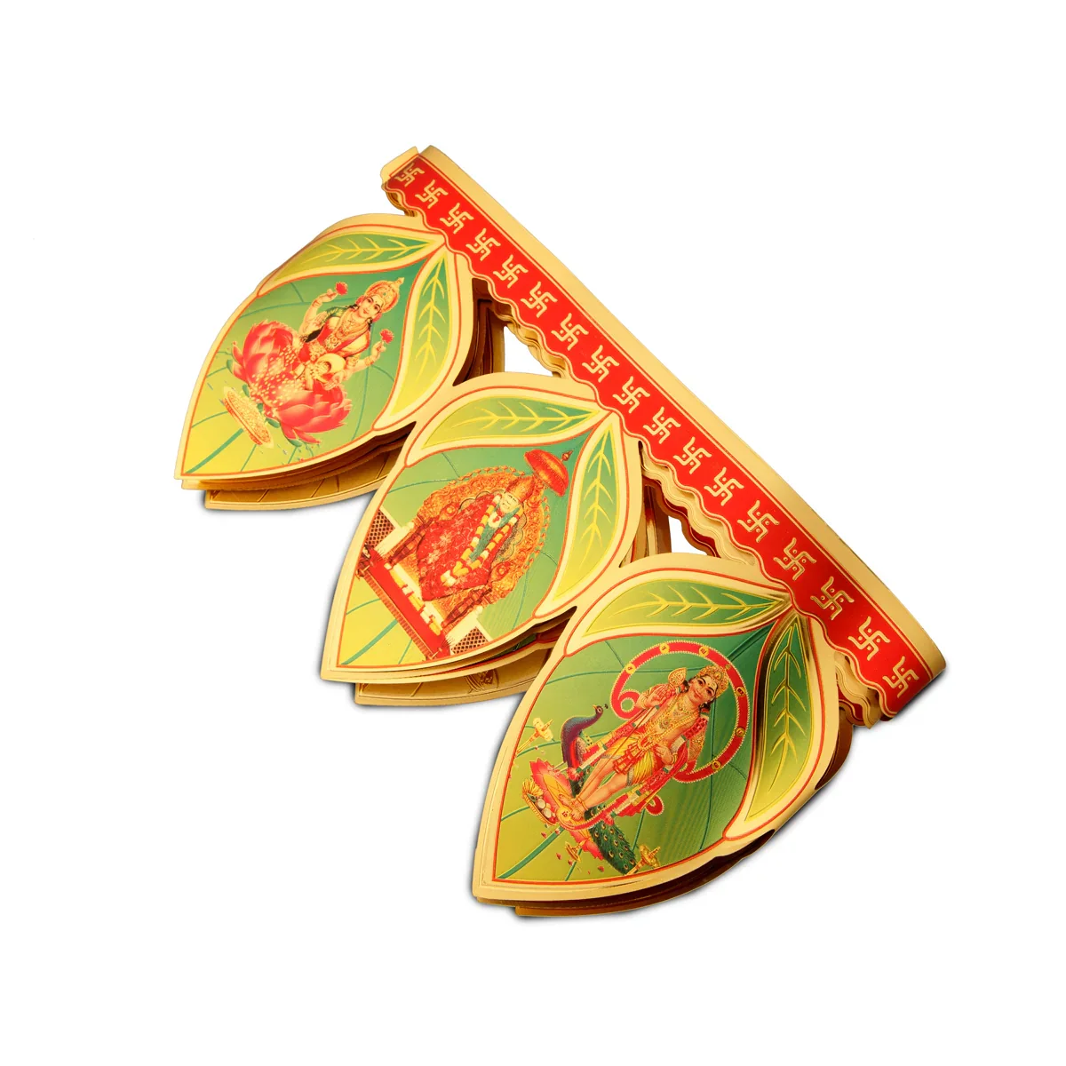 Toran - 32 Inches | Golden Colour Bandanwar/ Artificial Green Mango Thoran for Door Decor - Image 2