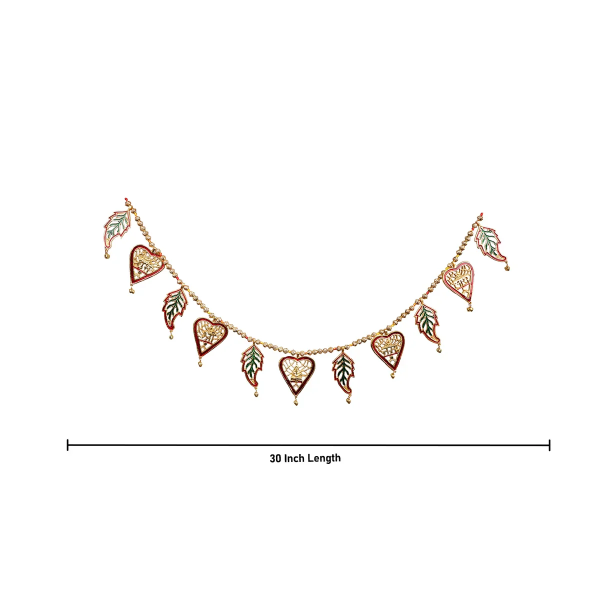 Toran - 35 Inches | Aluminium Bandanwar/ Gold Polish Thoranam for Home Decor - Image 4