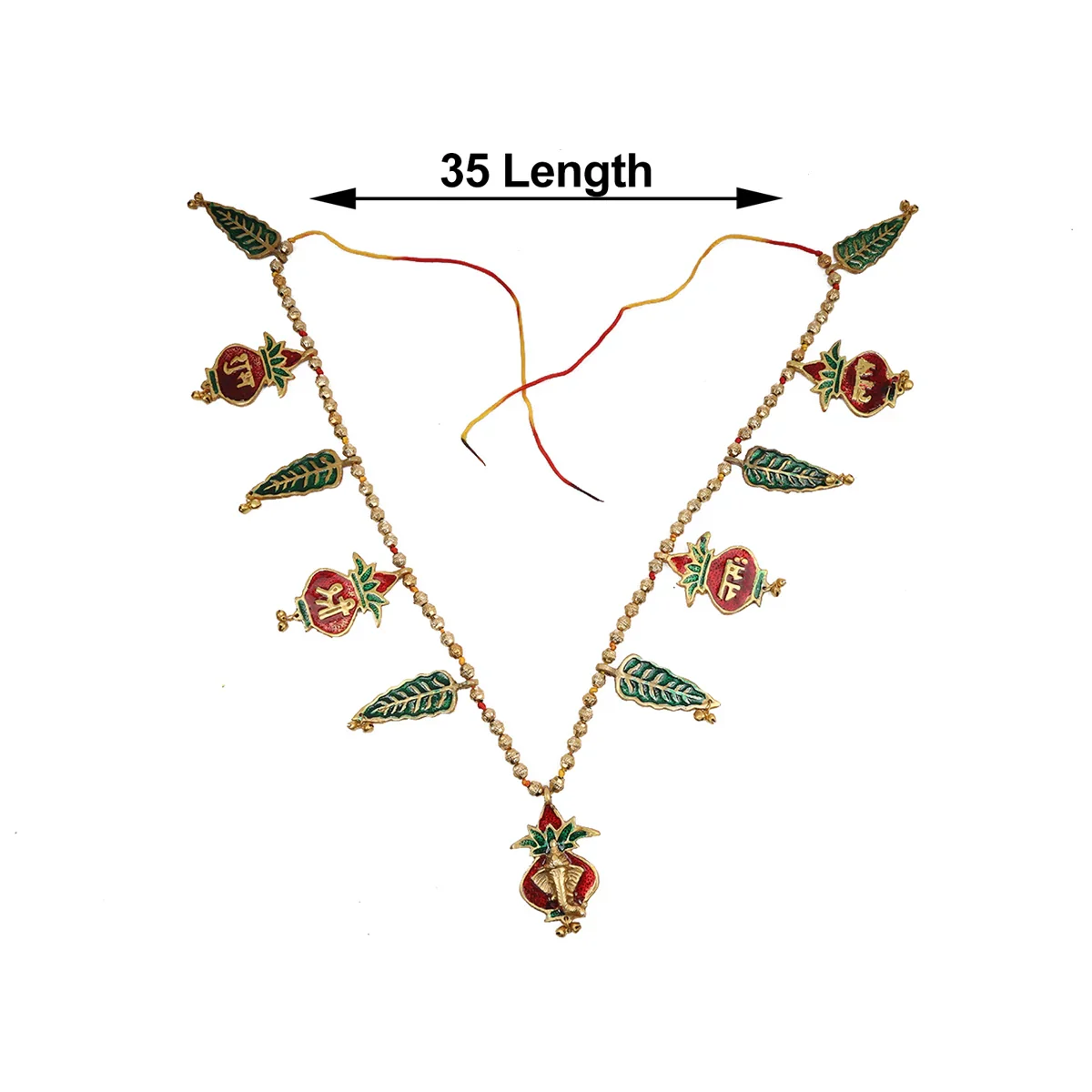 Toran - 35 Inches | Aluminium Bandanwar/ Gold Polish Thoranam/ Kalash Design Toran for Home Decor - Image 2