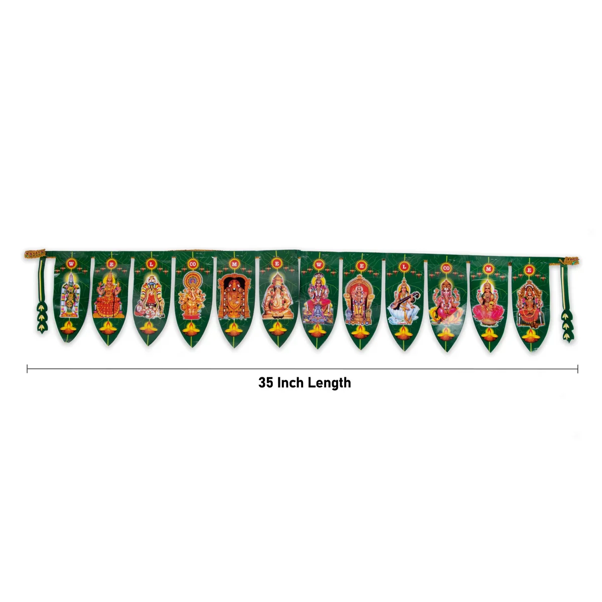 Toran - 35 Inches | Green Mango Lace Bandanwar/ Artificial Thoran for Door Decor