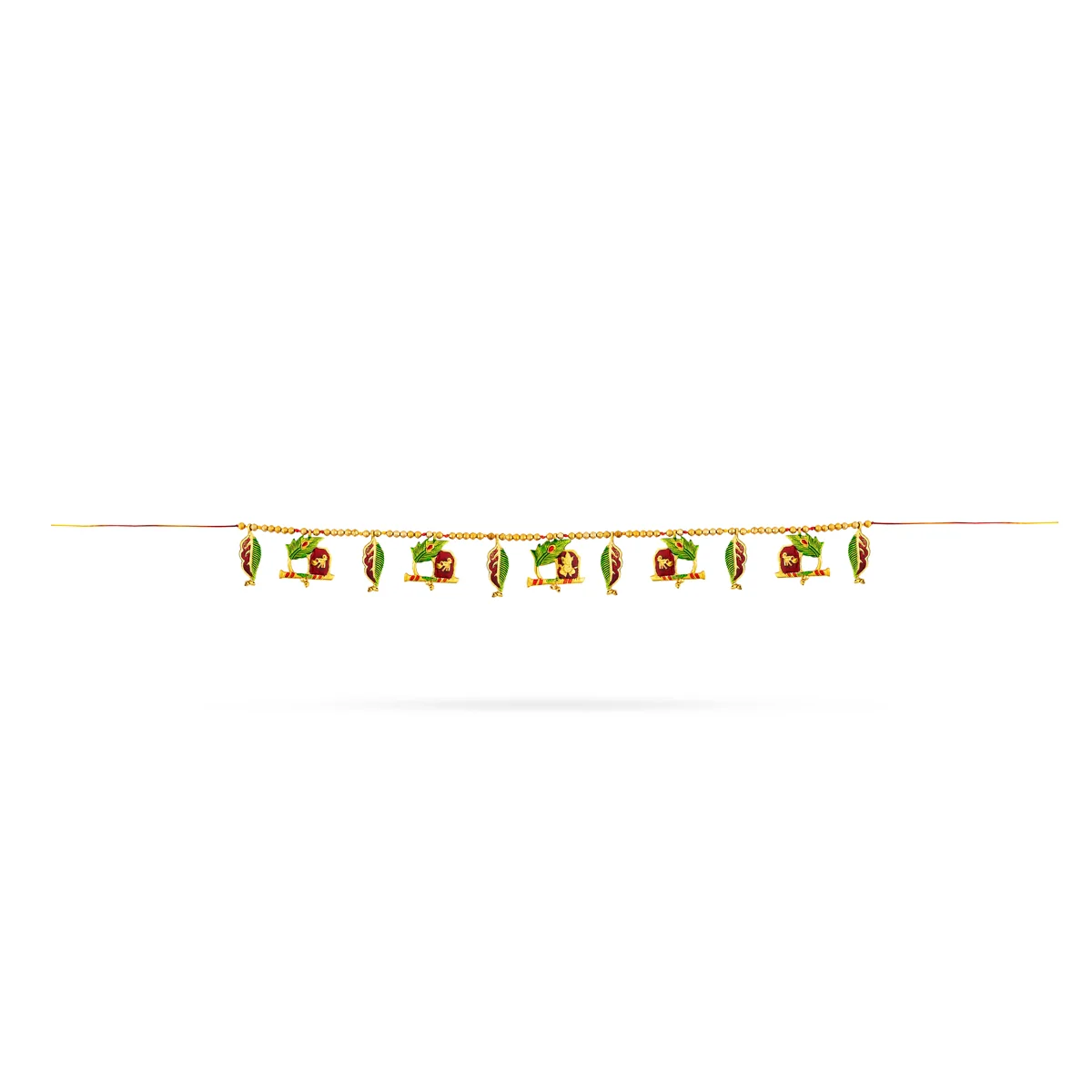 Toran - 4 x 38 Inches | Aluminium Thoran/ Gold Polish Bandanwar/ Meenakari Design Door Hanging Toran for Home