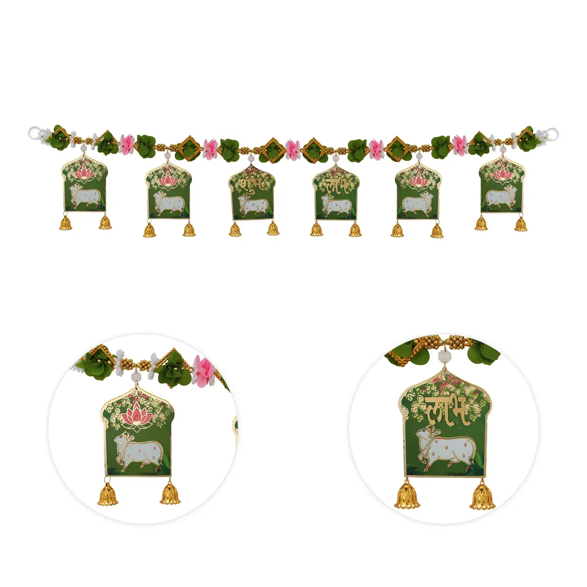 Toran - 43.5 Inches | Cow Design Thoranam/ Decorative Bandanwar For Home Entrance & Festive Decor - Image 2