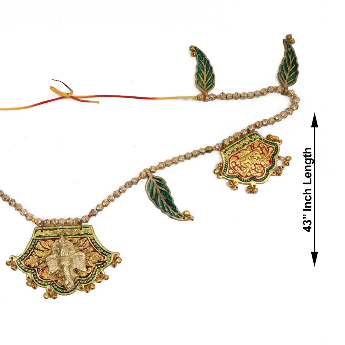 Toran - 43 Inches | Aluminium Bandanwar/ Gold Polish Thoranam for Home Decor - Image 3