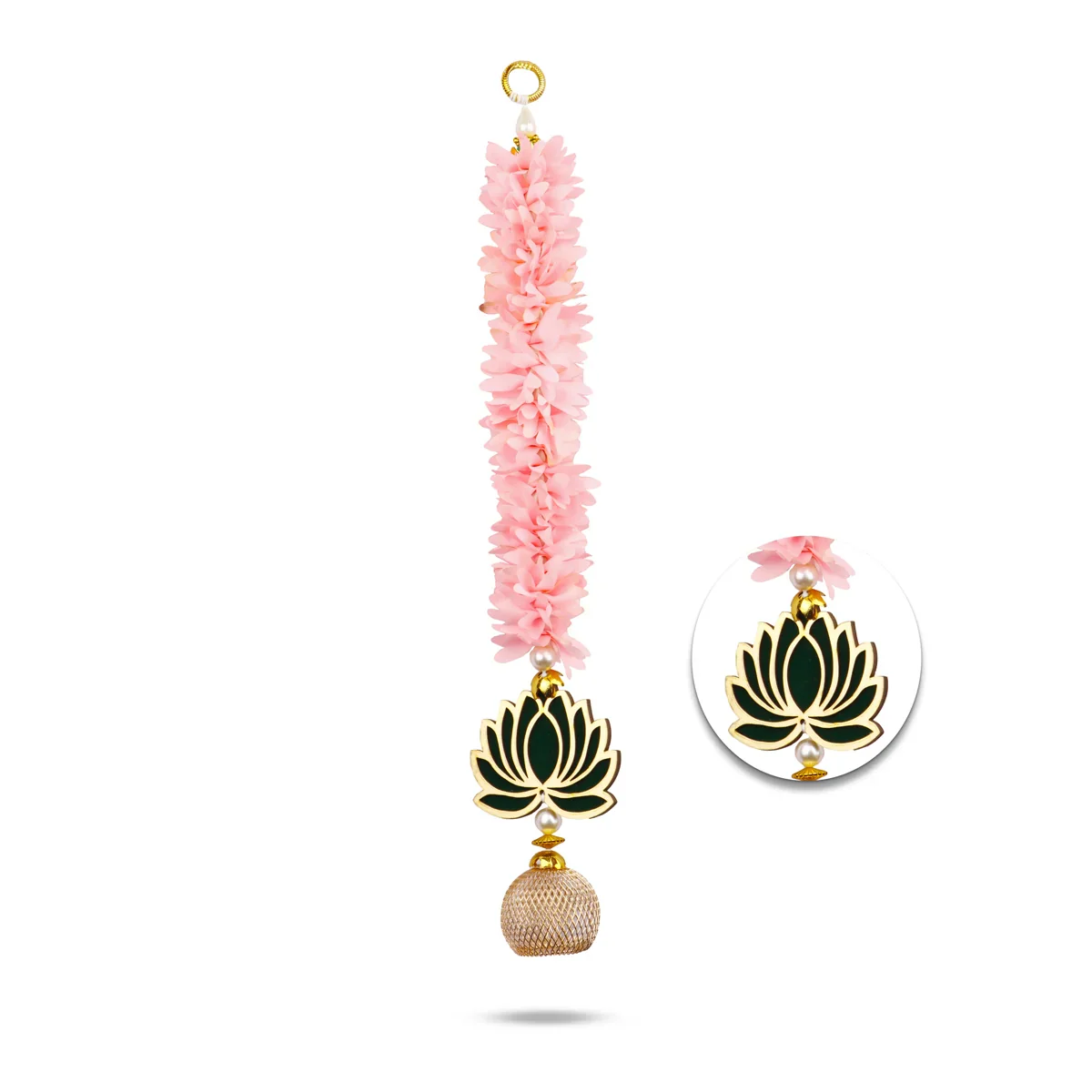 Toran Set - 14 Inches | 2 Pcs/ Lotus Design Side Thoranam/ Door Hanger for Home Decor - Image 2