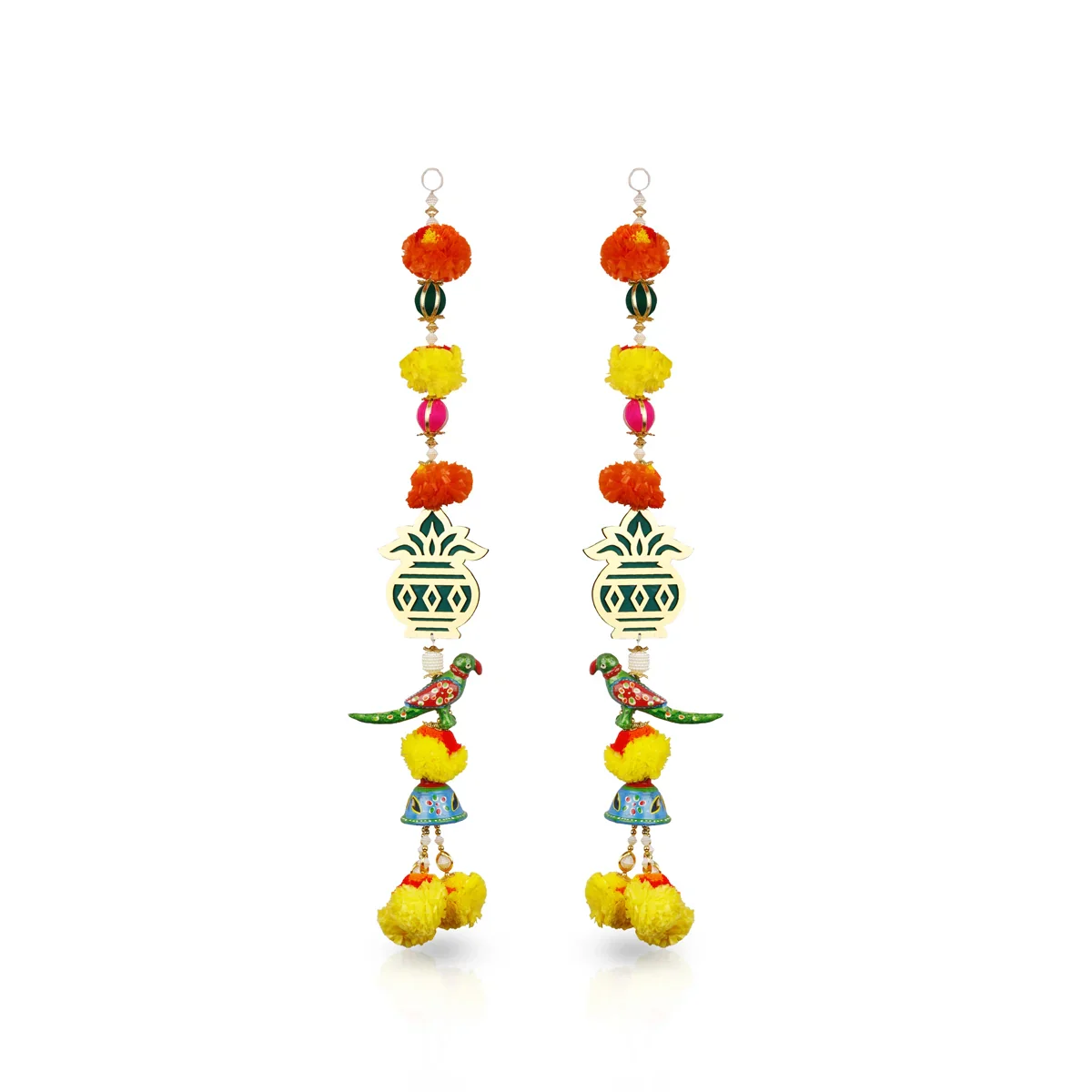 Toran Set - 24 Inches | 2 Pcs/ Parrot Design Side Thoranam/ Door Hanger for Home Decor - Image 2