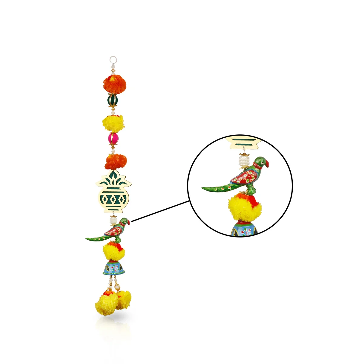 Toran Set - 24 Inches | 2 Pcs/ Parrot Design Side Thoranam/ Door Hanger for Home Decor - Image 3