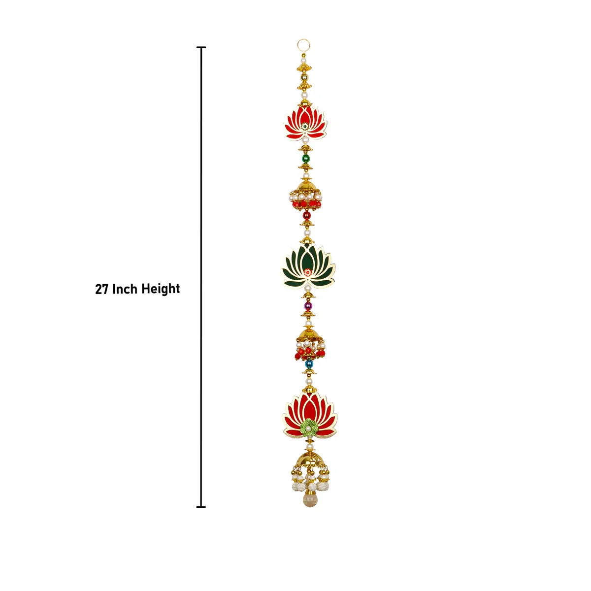 Toran Set - 27 Inches | 2 Pcs/ Lotus Design Side Thoranam/ Door Hanger for Home Decor - Image 3