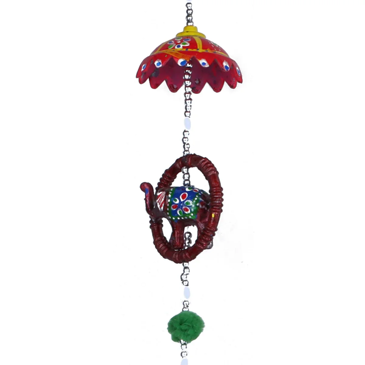 Toran Set - 33 Inches | Umbrella with Ring Elephant Design Side Thoranam for Home - Image 3