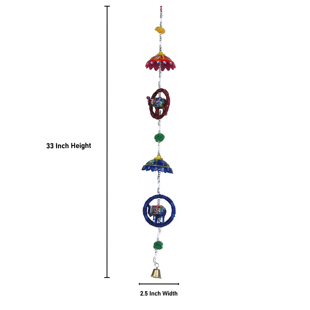 Toran Set - 33 Inches | Umbrella with Ring Elephant Design Side Thoranam for Home - Image 4