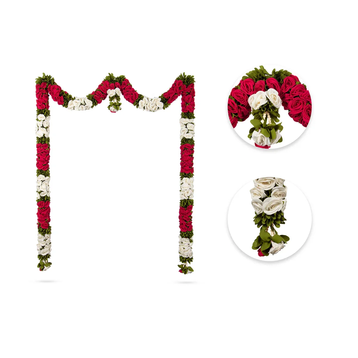 Toran Set - 51 Inches | Door Hanger/ Rose Design Bandanwar/ Thoranam for Home Decor - Image 2