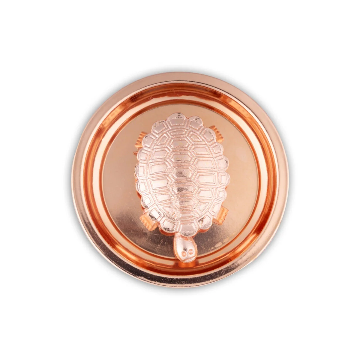 Tortoise Statue with Plate - 0.5 x 3.5 Inches | Copper Polish Idol/ Tortoise Idol With Plate for Home - Image 2