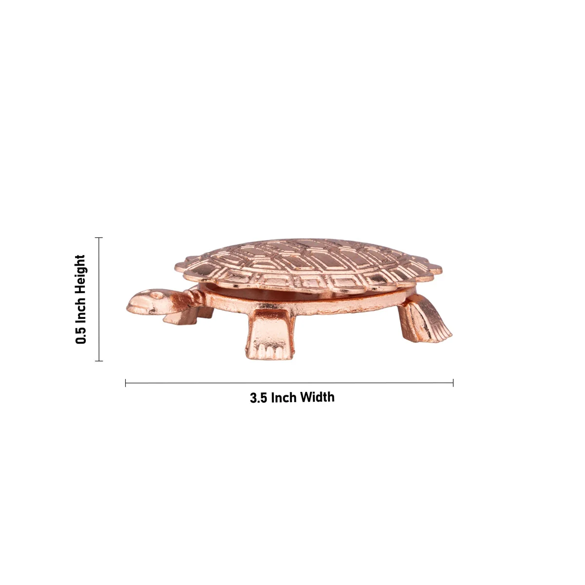 Tortoise Statue with Plate - 0.5 x 3.5 Inches | Copper Polish Idol/ Tortoise Idol With Plate for Home - Image 3