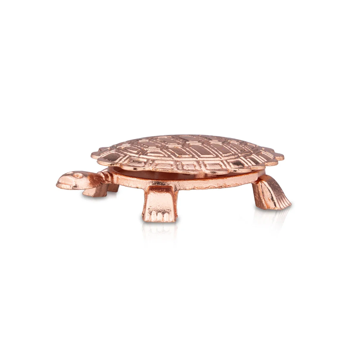 Tortoise Statue with Plate - 0.5 x 3.5 Inches | Copper Polish Idol/ Tortoise Idol With Plate for Home - Image 4