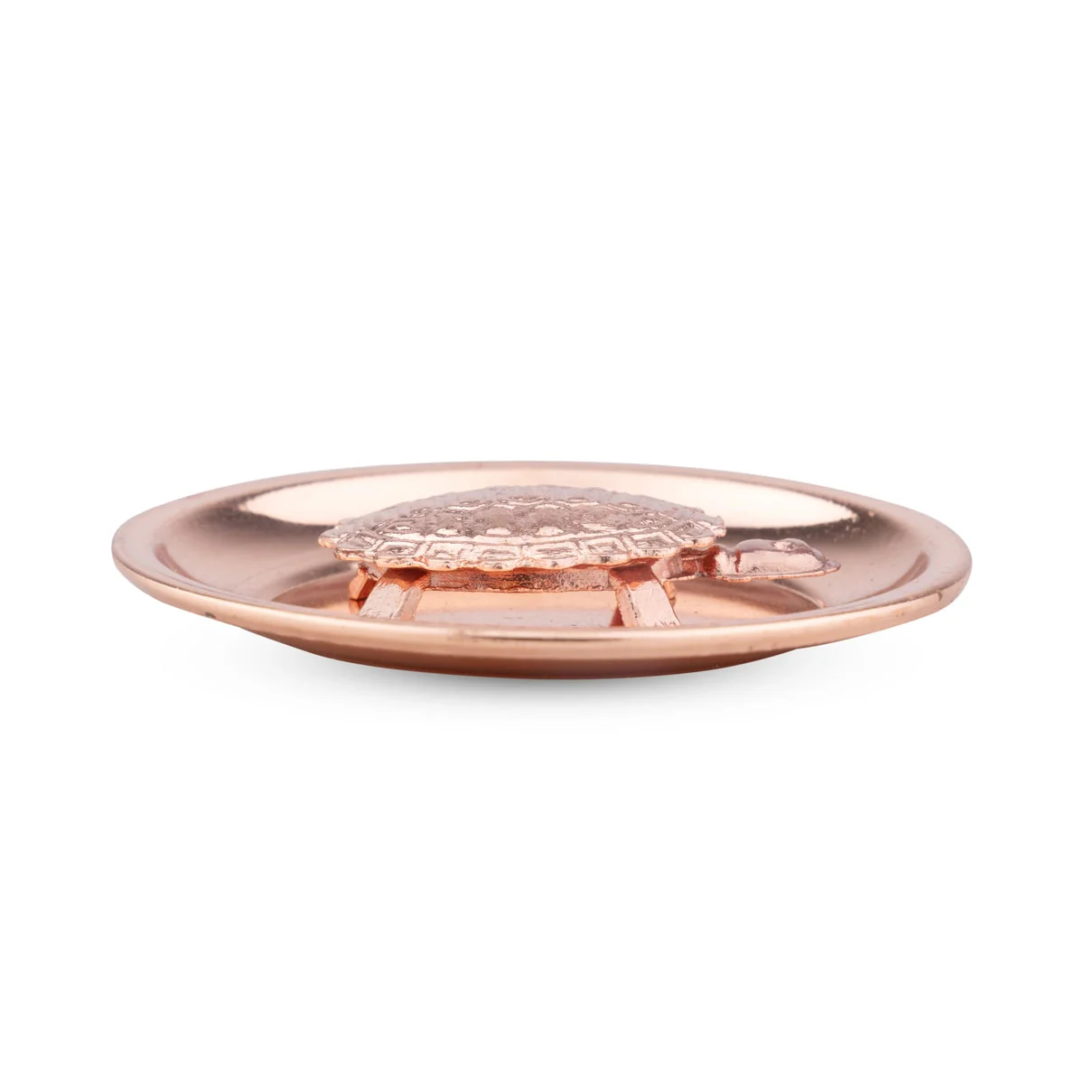 Tortoise Statue With Plate - 2.5 Inches | Copper Polish Tortoise Sculpture/ Tortoise Idol for Home - Image 2