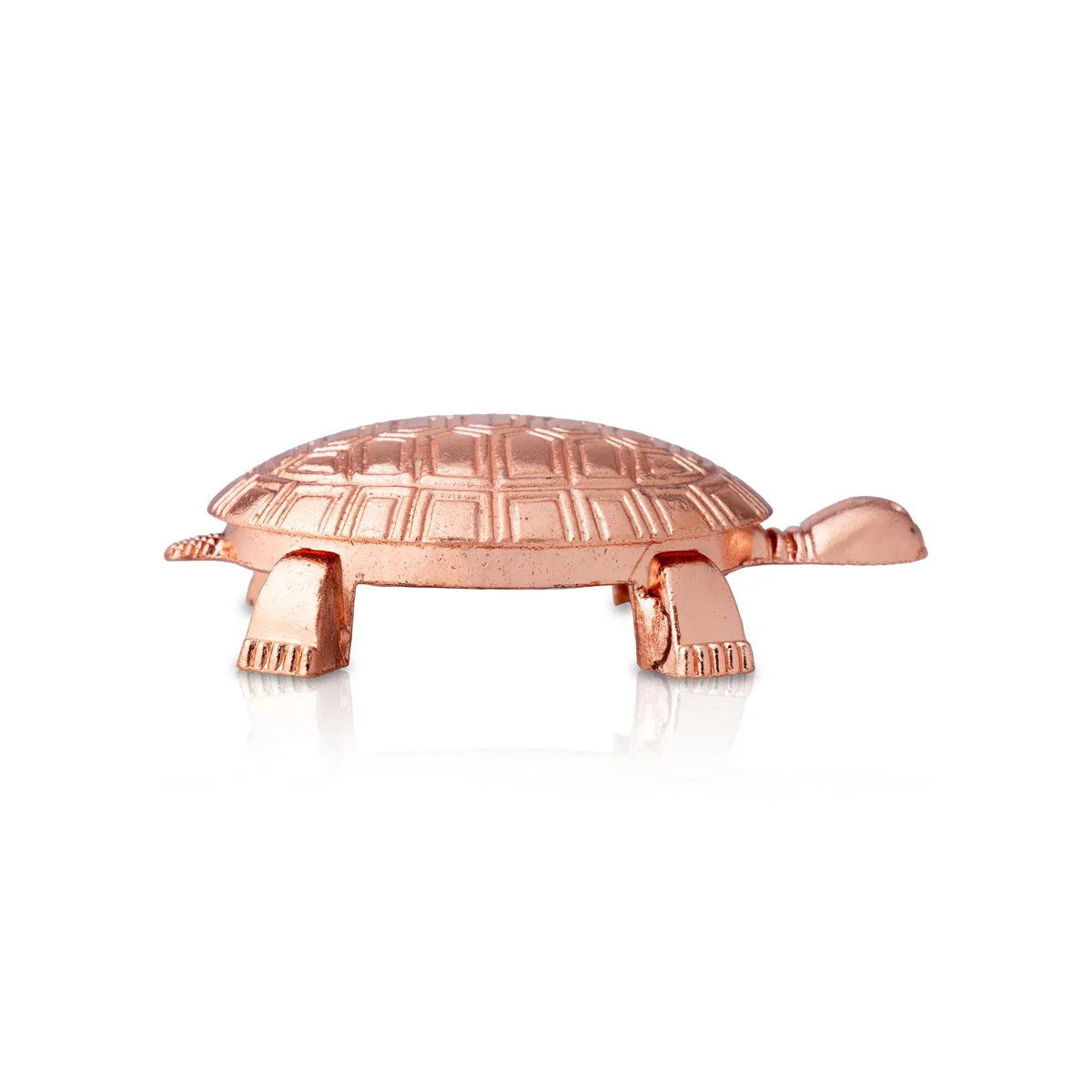 Tortoise Statue With Plate - 5 Inches | Copper Polish Tortoise Sculpture/ Tortoise Idol for Home - Image 2